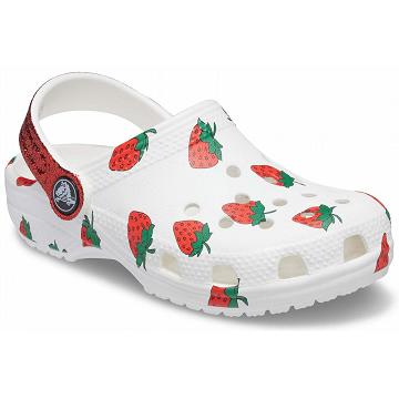 Zuecos Crocs Classic Comida Print Niña Blancos | Mexico 1517OKIR